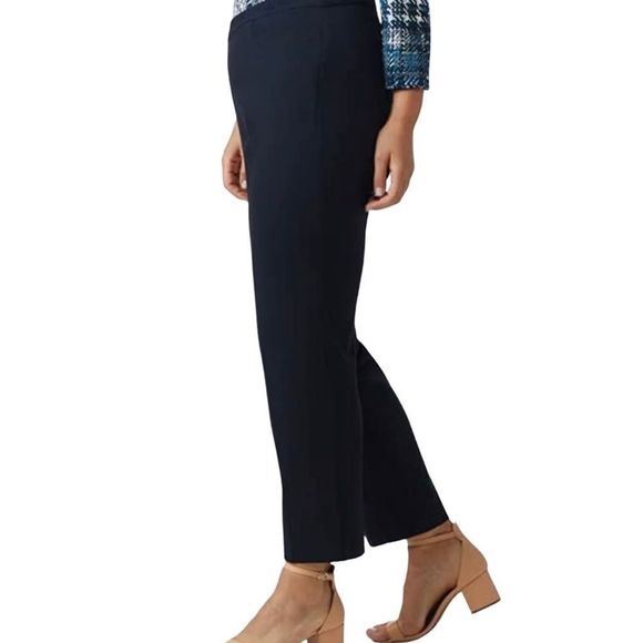 New Roz & Ali Black Classic Fit Ankle Straight Career Dress Pants Navy Blue - Picture 10 of 11